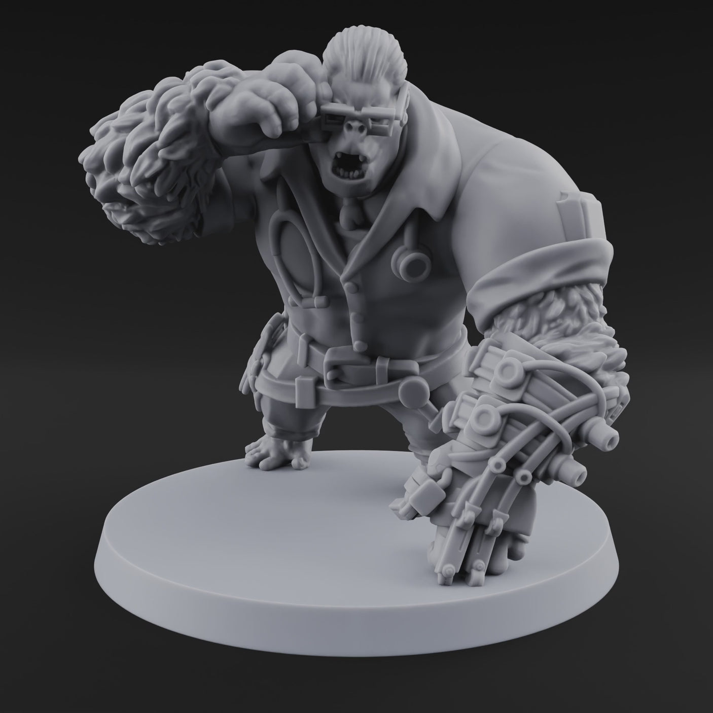 Glasses Adjusting Cyborg Gorilla Artificer
