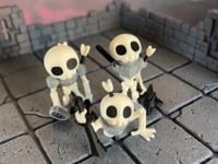 Skeleton Undead Set of Three Multicolour Table Ready Miniatures