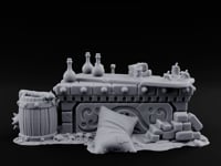Skull-Strewn Potion-Cluttered Alchemist Workbench turntable