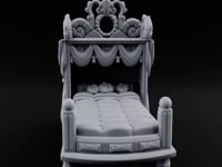 Scroll-Carved Tasseled-Canopy Noble Four-Poster Bed turntable