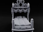 Scroll-Carved Tasseled-Canopy Noble Four-Poster Bed turntable