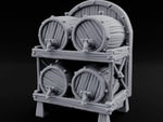 Tap-Fitted Stave-Grained Tavern Barrel Rack turntable