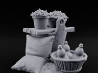 Grain-Filled Bottle-Packed Market Goods Scene turntable