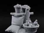 Grain-Filled Bottle-Packed Market Goods Scene turntable