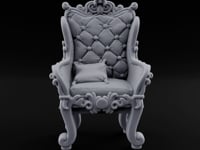 Button-Tufted Scroll-Carved Noble Armchair turntable
