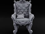Button-Tufted Scroll-Carved Noble Armchair turntable