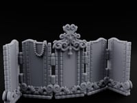 Scroll-Topped Bead-Draped Noble Folding Screen turntable
