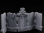 Scroll-Topped Bead-Draped Noble Folding Screen turntable