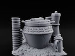 Scroll-Carved Straw-Nestled Cracked Urn Scene turntable