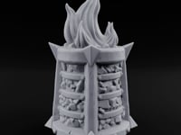 Spike-Finned Coal-Packed Iron Brazier turntable