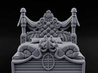 Draped-Canopy Fleur-Carved Noble Grand Bed turntable