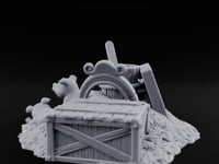 Straw-Spilled Wicker-Woven Pig Pen Crate Scene turntable