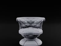 Button-Tufted Pedestal-Based Noble Swivel Chair turntable