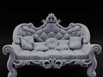 Scroll-Legged Pillow-Laden Noble Settee turntable