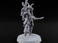 Blade And Gun Wielding Human Samurai A turntable