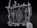 Mask-Adorned Spear-Tipped Tribal Bamboo Corner Wall turntable