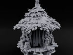 Leaf-Thatched Idol-Guarded Tribal Bamboo Hut turntable