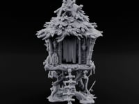 Frond-Thatched Idol-Carved Tribal Treehouse Hut turntable