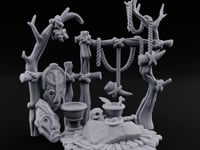 Skull-Centered Rope-Strung Tribal Ritual Altar Scene turntable