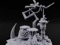 Rope-Hung Flame-Topped Tribal Drum Scene turntable