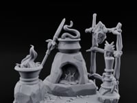 Snake-Stirred Idol-Framed Tribal Witch Cauldron Scene turntable