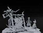 Rope-Knotted Shield-Hung Tribal Weapon Display Scene turntable