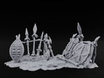 Spear-Crossed Shield-Grounded Tribal Warrior Arms Scene turntable