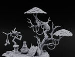 Face-Gnarled Rope-Beaded Tribal Spirit Tree Scene turntable