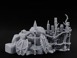 Spear-Leaned Shield-Propped Tribal Rock Barricade Scene turntable