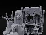 Face-Carved Flame-Guarded Tribal Rock Shrine Wall Scene turntable