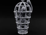Skeleton-Trapped Crow-Perched Iron Gibbet Cage turntable