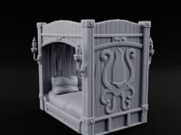 Candle-Sconce Tentacle-Carved Captain's Four-Poster Bed turntable