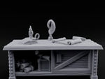 Quill-Inked Scroll-Stuffed Captain's Writing Desk turntable