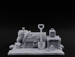 Skull-Strewn Shovel-Propped Locked Chest Hoard Scene turntable