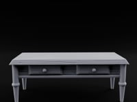 Drawer-Fitted Tapered-Leg Noble Writing Table turntable