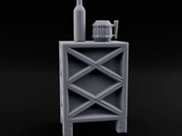 Bottle-Topped Barrel-Mugged Tavern Side Cabinet turntable