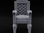 Lattice-Backed Cushion-Seated Pirate Captain's Chair turntable