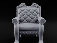 Scroll-Crested Claw-Footed Noble Captain's Throne Chair turntable