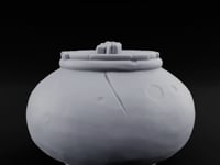 Crack-Lined Clasp-Lidded Bulbous Storage Vase turntable
