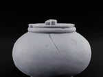 Crack-Lined Clasp-Lidded Bulbous Storage Vase turntable
