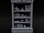 Skull-Topped Scroll-Laden Pirate Bookshelf turntable