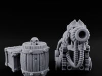 Skull-Crowned Pirate Cannon and Barrel Scene turntable