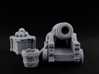 Ball-Stacked Rope-Trussed Ship Cannon and Ammunition Scene turntable