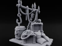 Hook-Hung Candle-Clustered Pirate Dock Clutter Scene turntable