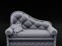 Button-Tufted Wave-Scrolled Pirate Captain's Chaise Lounge turntable