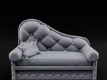 Button-Tufted Wave-Scrolled Pirate Captain's Chaise Lounge turntable