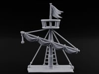 Flag-Topped Sail-Draped Ship Mast Scene turntable
