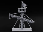 Flag-Topped Sail-Draped Ship Mast Scene turntable