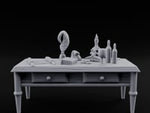 Skull-Laden Candle-Dripped Pirate Scholar's Desk turntable