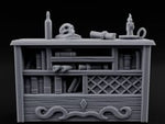 Skull-Rested Scroll-Cluttered Pirate Scholar's Bookcase turntable